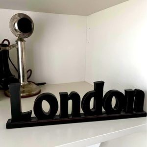London Wood Sign Black decor 13.5 inches